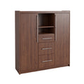 **Meuble de rangement en bois avec tiroirs et étagères**